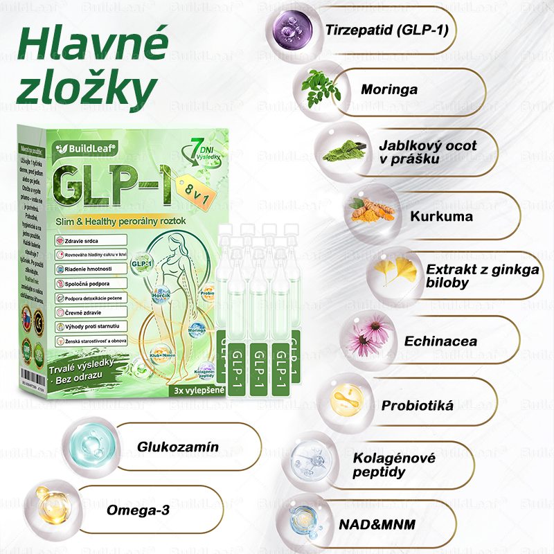 🍀🧑‍⚕️🍀BuildLeaf® GLP-1 8-v-1 Fit & Vital Perorálny Roztok (Len raz denne, viditeľné zmeny už za 7 dní) Pre obezitu, kardiovaskulárne ochorenia, cukrovku, spánkové apnoe, zdravie čriev, problémy s kĺbmi a ďalšie