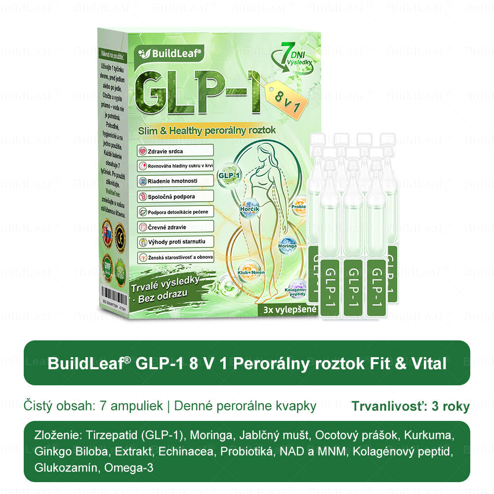 🍀🧑‍⚕️🍀BuildLeaf® GLP-1 8-v-1 Fit & Vital Perorálny Roztok (Len raz denne, viditeľné zmeny už za 7 dní) Pre obezitu, kardiovaskulárne ochorenia, cukrovku, spánkové apnoe, zdravie čriev, problémy s kĺbmi a ďalšie