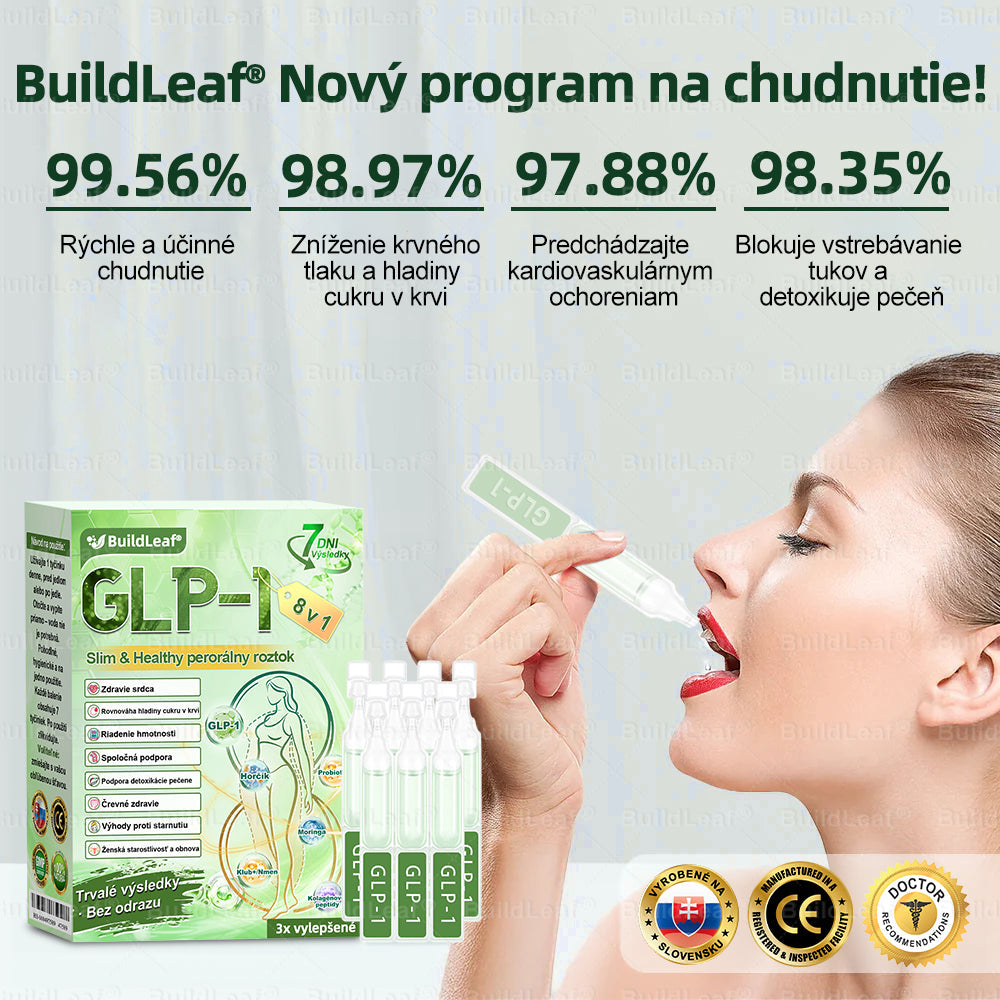 🍀🧑‍⚕️🍀BuildLeaf® GLP-1 8-v-1 Fit & Vital Perorálny Roztok (Len raz denne, viditeľné zmeny už za 7 dní) Pre obezitu, kardiovaskulárne ochorenia, cukrovku, spánkové apnoe, zdravie čriev, problémy s kĺbmi a ďalšie