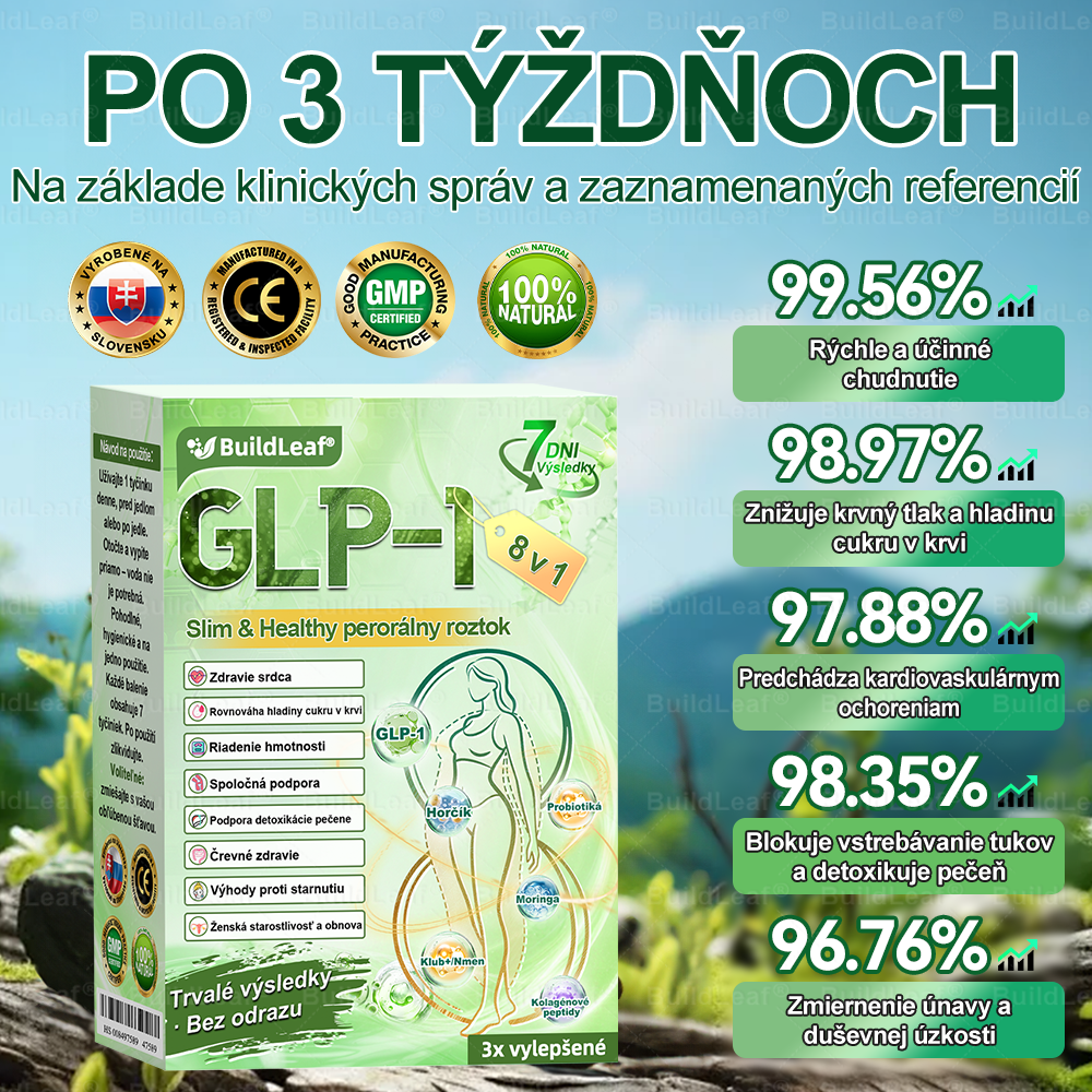 🍀🧑‍⚕️🍀BuildLeaf® GLP-1 8-v-1 Fit & Vital Perorálny Roztok (Len raz denne, viditeľné zmeny už za 7 dní) Pre obezitu, kardiovaskulárne ochorenia, cukrovku, spánkové apnoe, zdravie čriev, problémy s kĺbmi a ďalšie