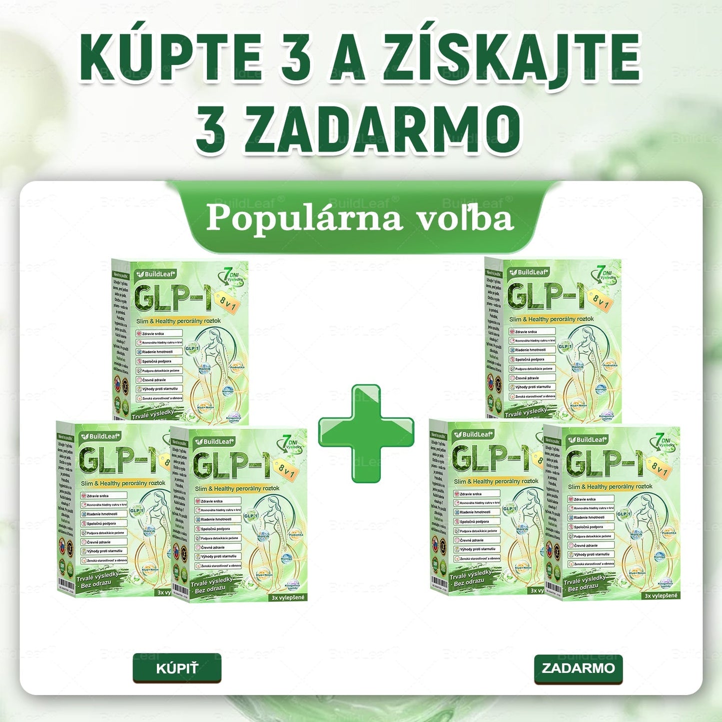 🍀🧑‍⚕️🍀BuildLeaf® GLP-1 8-v-1 Fit & Vital Perorálny Roztok (Len raz denne, viditeľné zmeny už za 7 dní) Pre obezitu, kardiovaskulárne ochorenia, cukrovku, spánkové apnoe, zdravie čriev, problémy s kĺbmi a ďalšie
