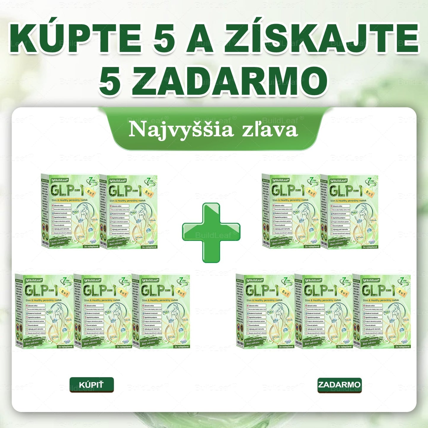 🍀🧑‍⚕️🍀BuildLeaf® GLP-1 8-v-1 Fit & Vital Perorálny Roztok (Len raz denne, viditeľné zmeny už za 7 dní) Pre obezitu, kardiovaskulárne ochorenia, cukrovku, spánkové apnoe, zdravie čriev, problémy s kĺbmi a ďalšie